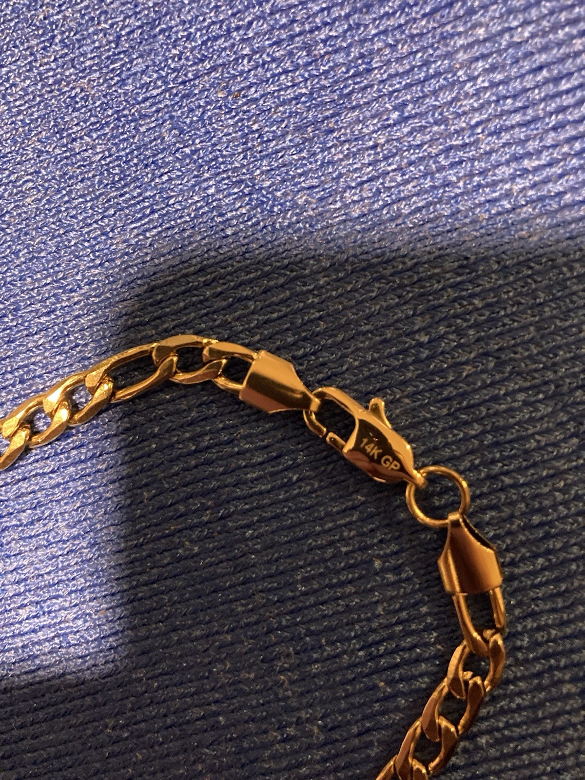 Harlembling 14k Gold Plated Figaro Necklace 5mm Width, 22 Inch Length w Pouch