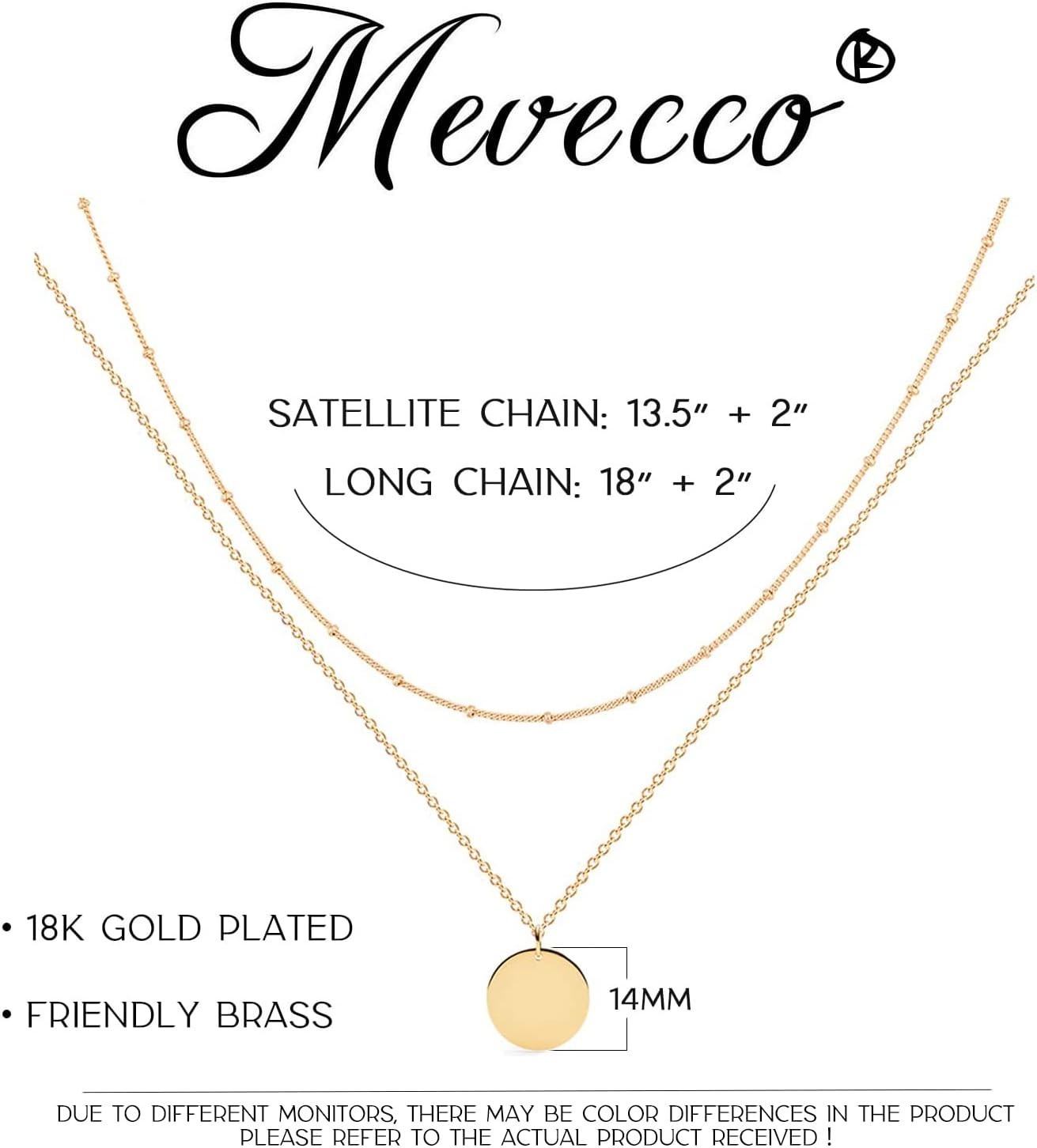 Layering Long Necklace with Heart Pendant – 18k Gold Plated & Adjustable Fit
