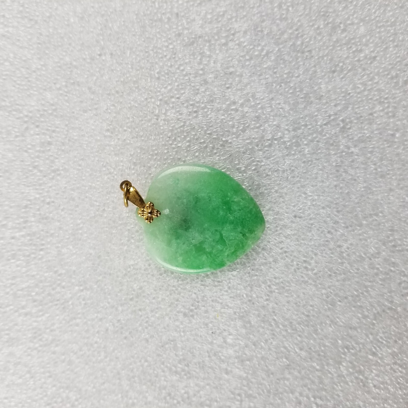 Heart Shaped Green Chinese Jade Pendant with Gift Bag for Mother’s Day