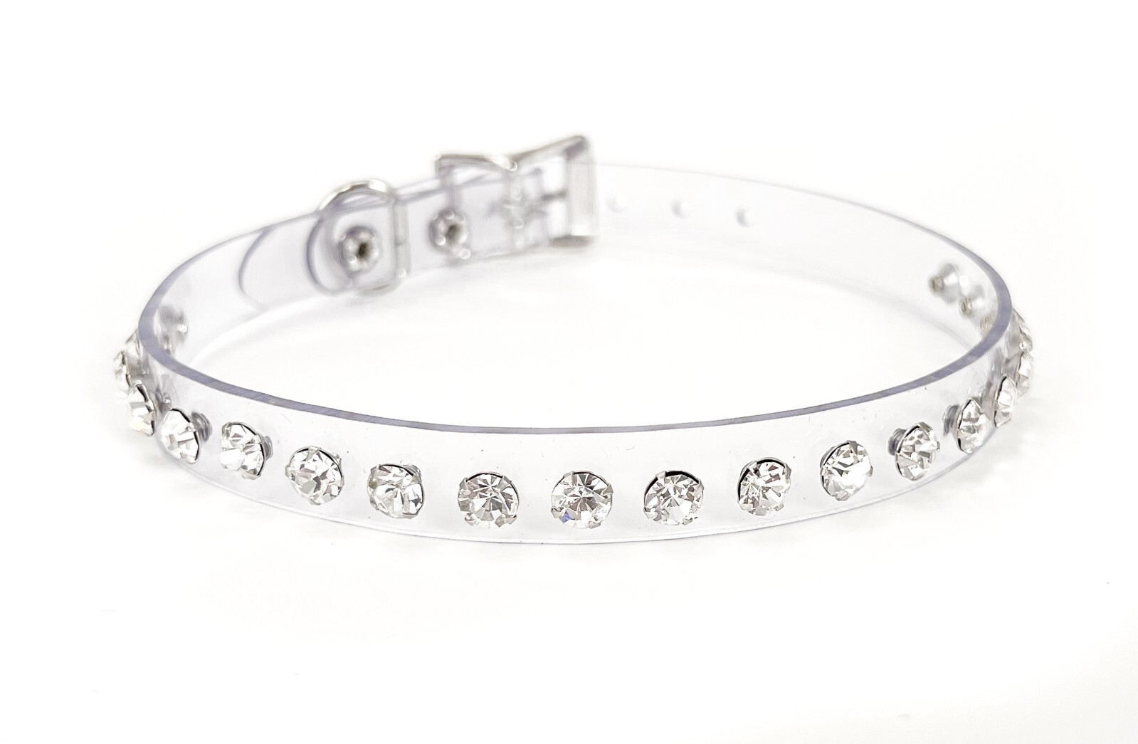 Rhinestone Choker Clear PVC Rhinestone Choker Punk Gothic Fetish Choker