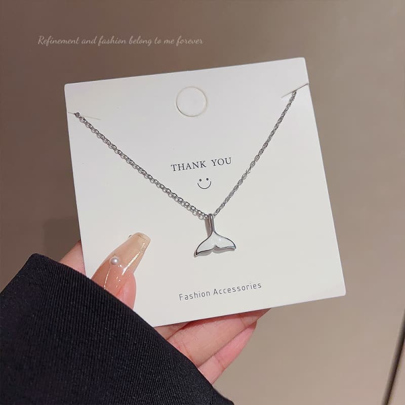 Tail Pendant Beautiful Fishtail Necklace Charm Whale Fish Chain Woman Jewelry