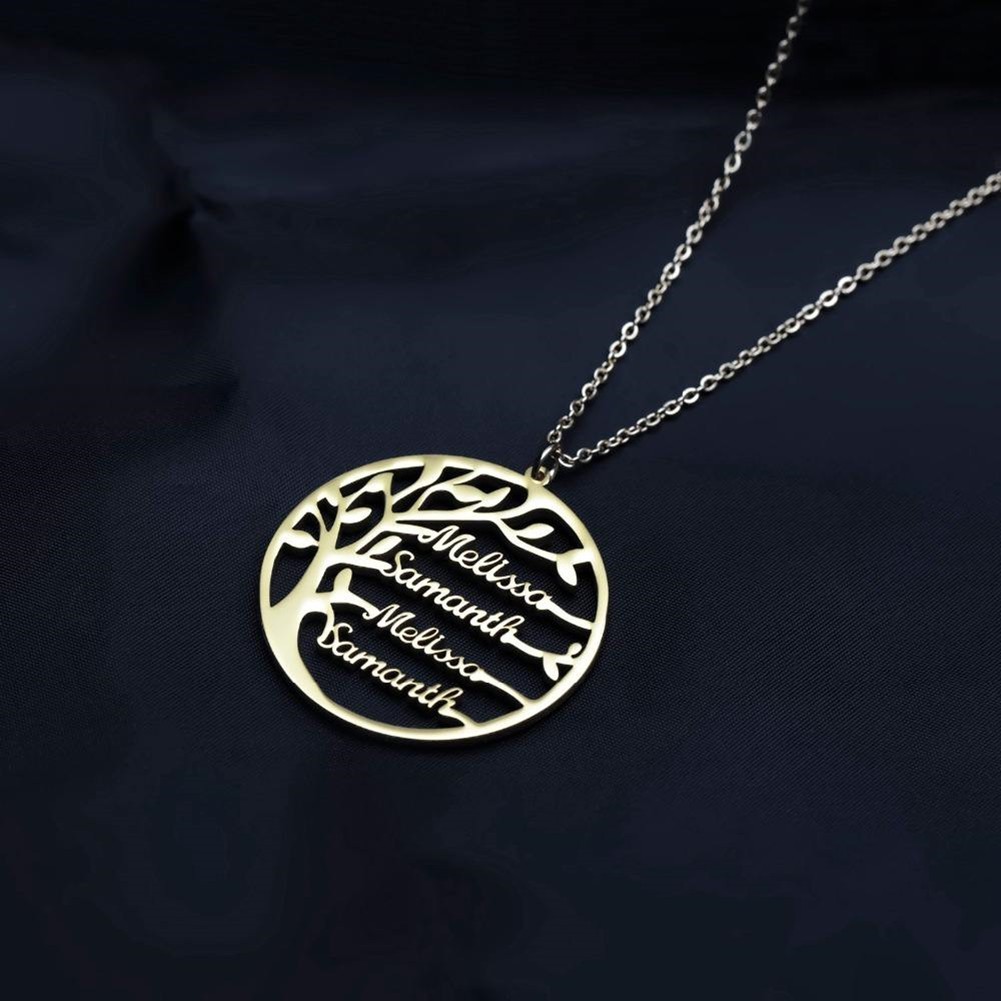 Personalized Family Tree Name Necklace Pendant Custom Jewelry for Mom,Women