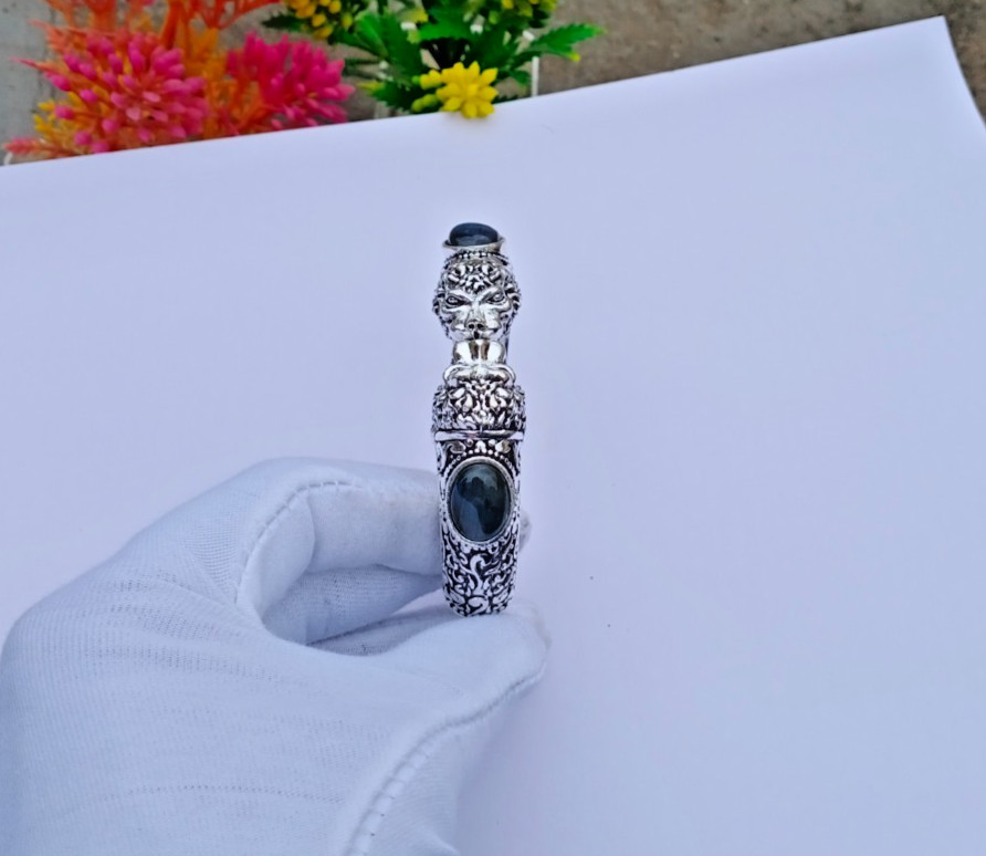 Natural Labradorite Stone Silver Bracelet 925 silver Bracelet, Handmade Jewelry