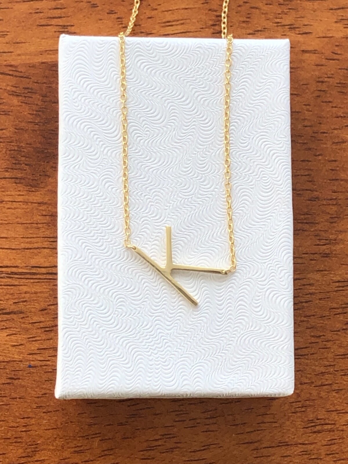 925 Sterling Silver Sideways Initial Letter K Pendant Necklace Women 15mm 17.25″