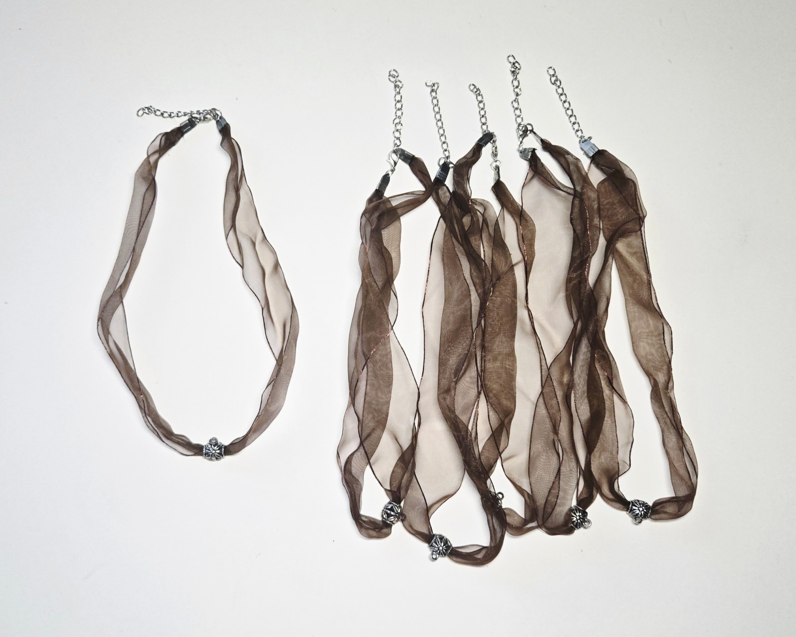 Necklace Cord Simple Sheer Ribbon Jewelry Making Multi Cord 18″ 50 pcs