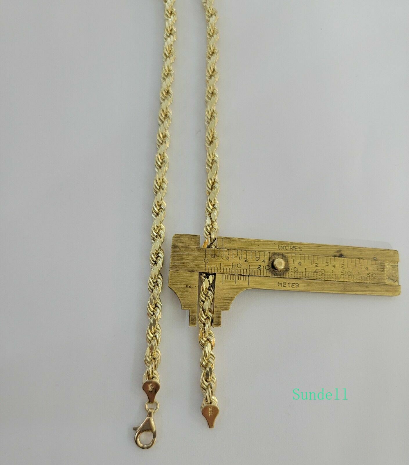 10k Yellow Gold Rope Chain Necklace 18″-30″ Men Women 4mm-10mm Real Gold Hollow