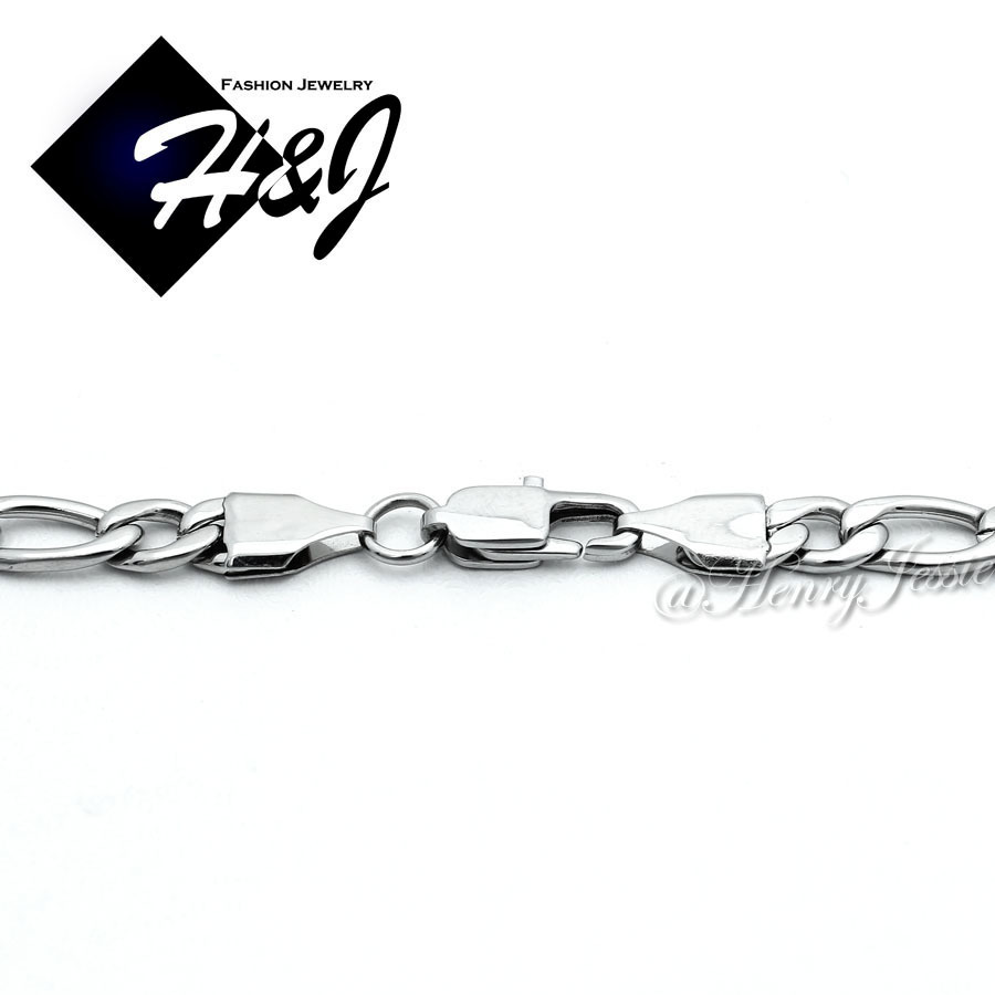 18-40″MEN’s Stainless Steel 6mm Silver Figaro Link Chain Necklace
