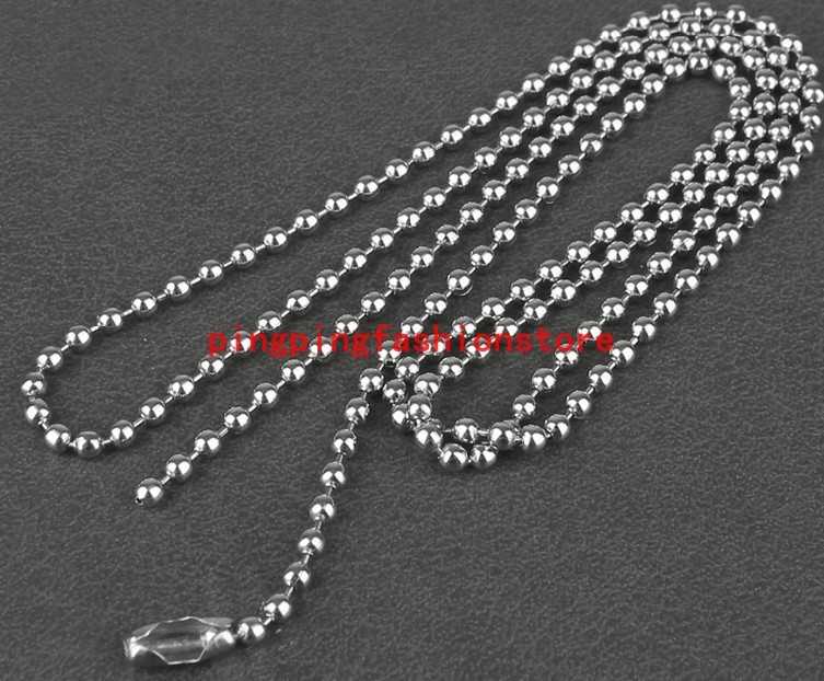 Wholesale1.5/2/2.4/3.2mm Silver Ball Chain Stainless Steel Necklace 10/50/100pcs