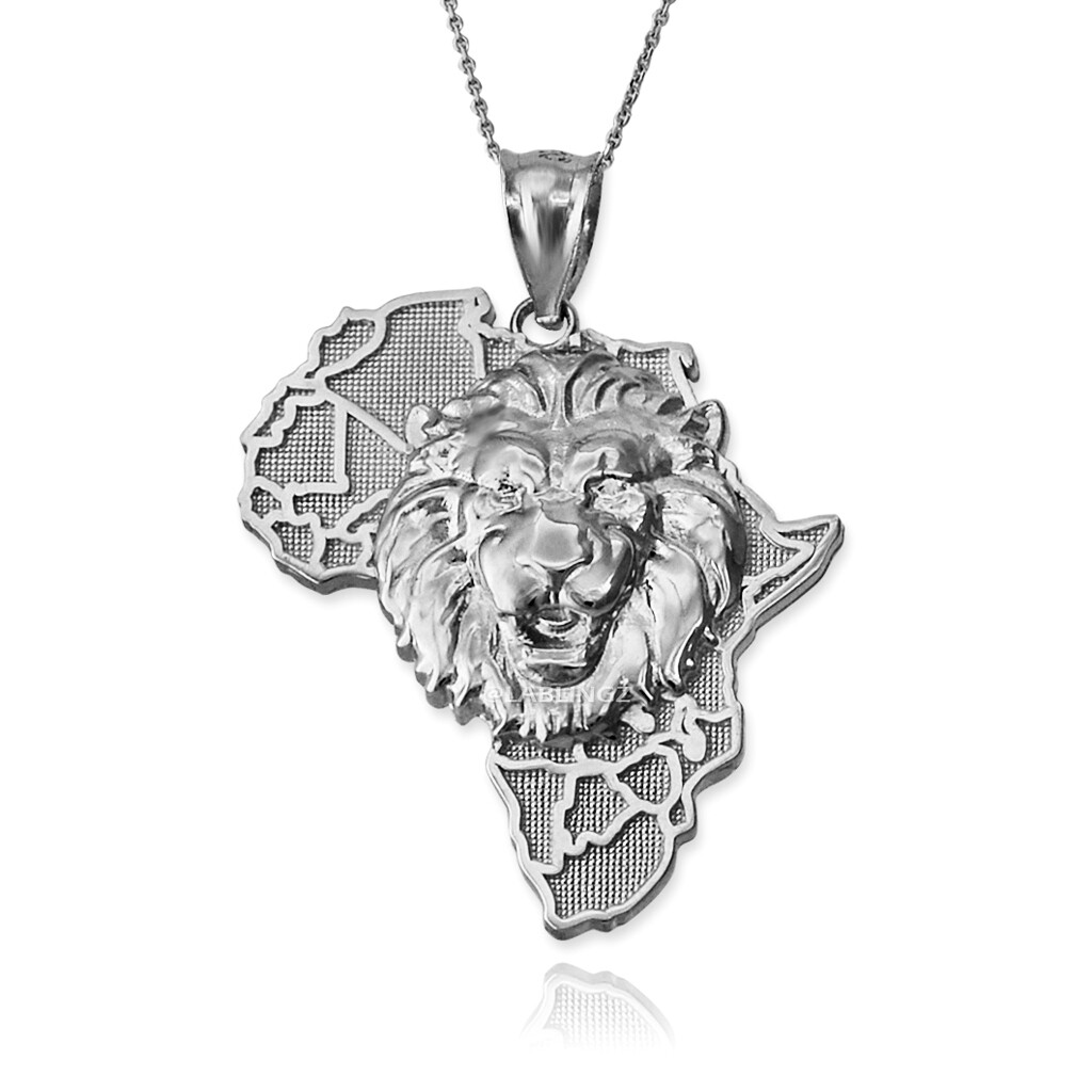 Africa Lion Gold Pendant Necklace
