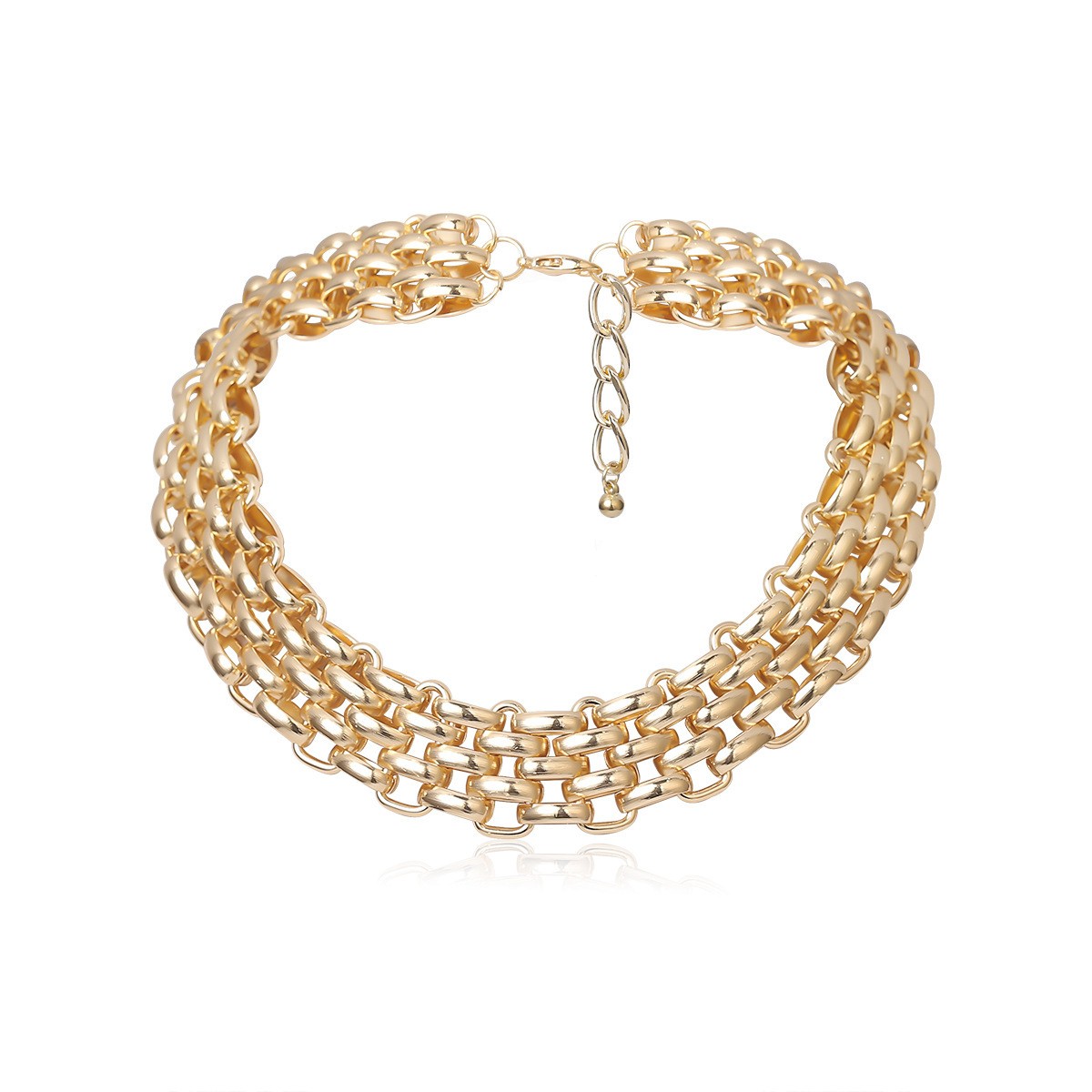 Bold Gold Chain Link Choker Statement Necklace Retro Minimalist Gift for Women