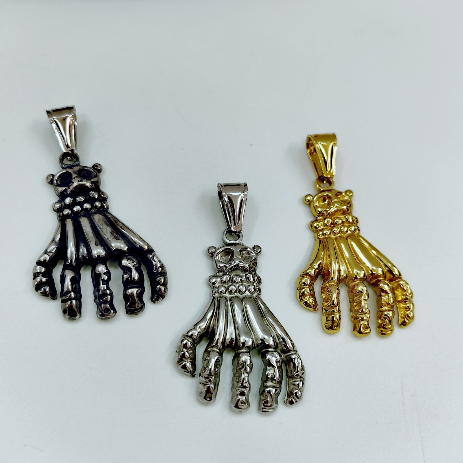 Gold Silver Black Hand Pendant Ideal Accessory For Motorcycle Hip Hop Fans