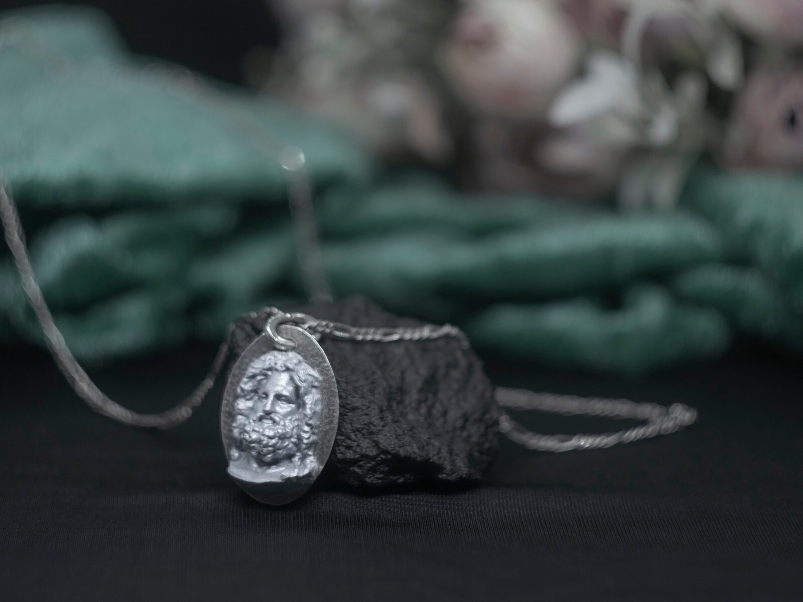 Zeus Otricoli Silver Necklace, Jupiter Statue Charm, God the Father Pendant Gift