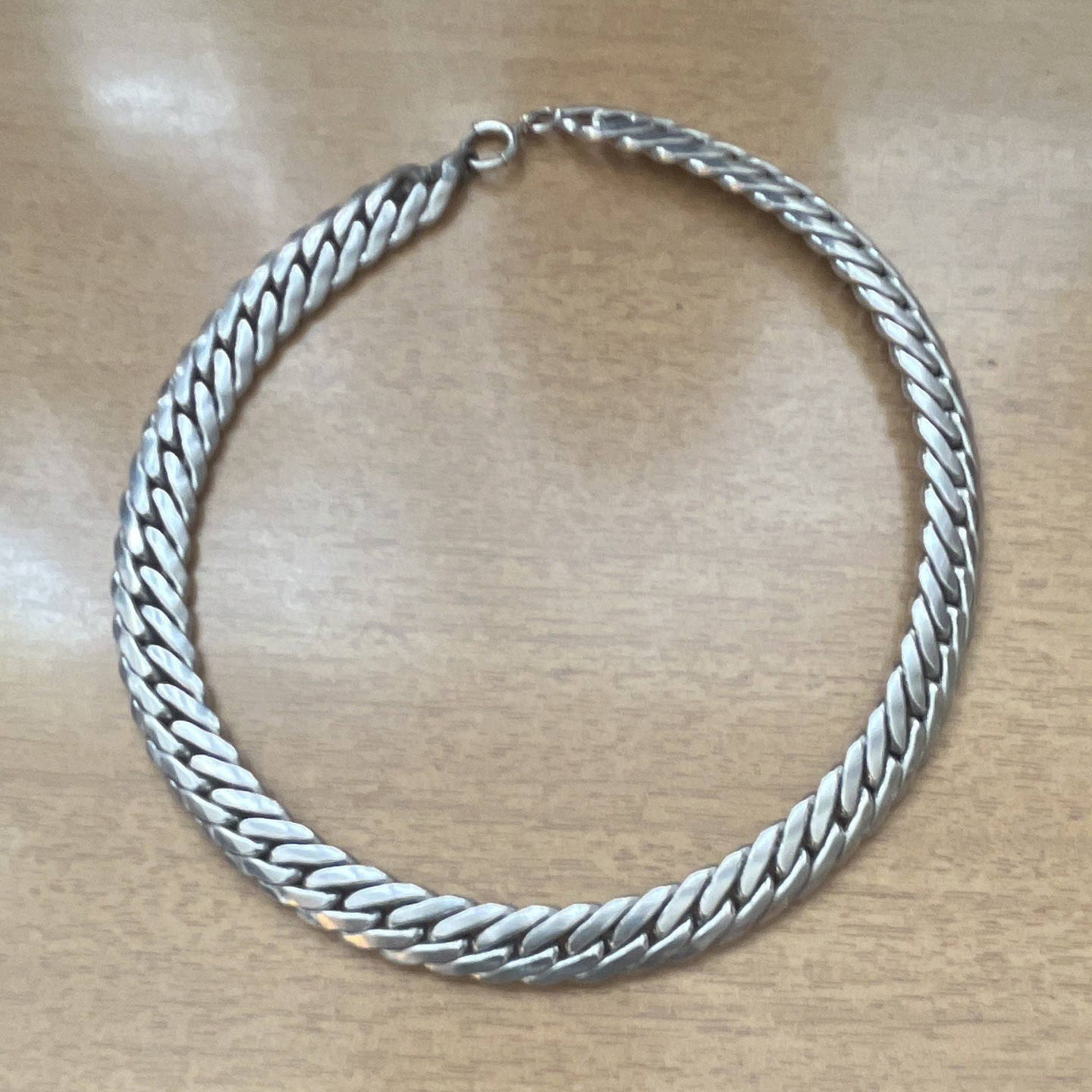 Sterling silver 925 Cuban Link Chain choker 15in Lobster Clasp heavy 88grams