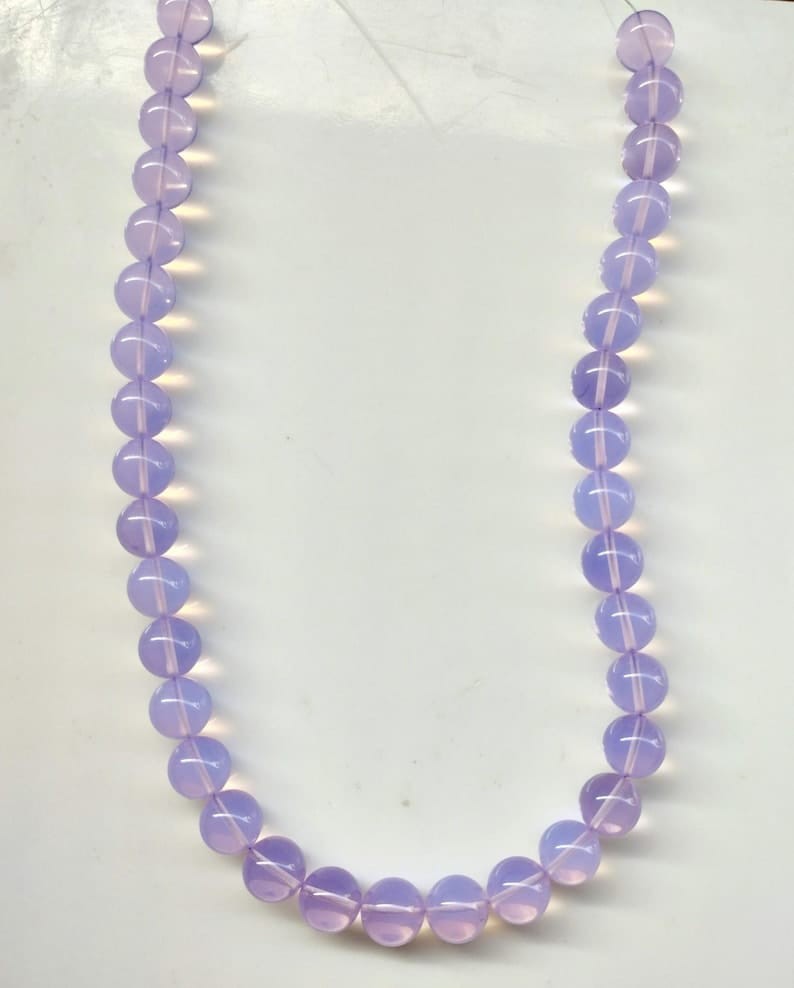 Lavender Moon quartz smooth balls gemstone jewellery beads Lavender necklace
