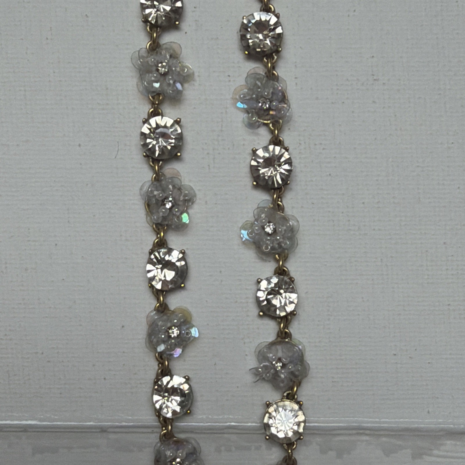 Ann Taylor Clear Colorless”Stones” And Gold Tone Statement Necklace*
