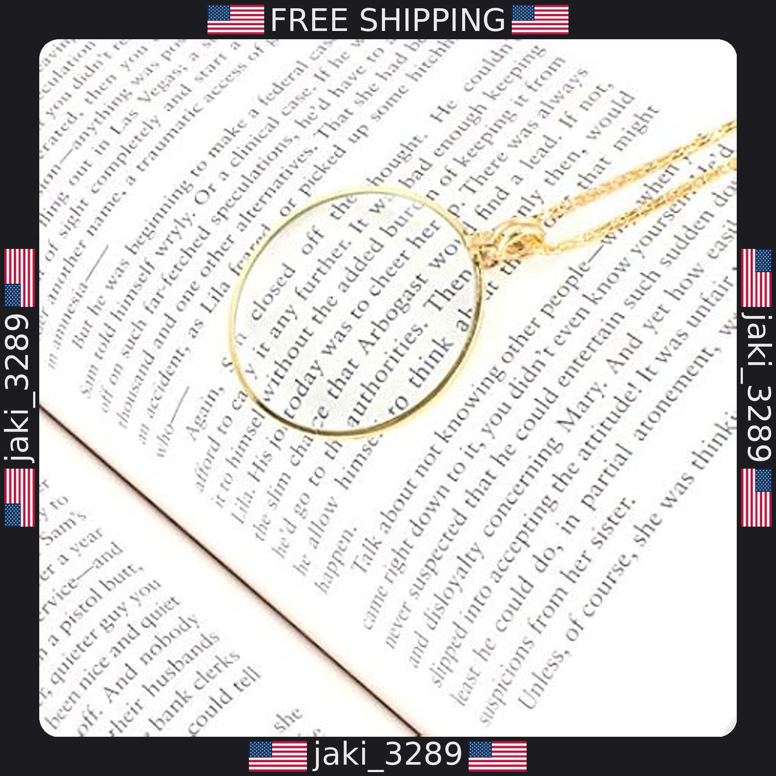 Gold Chain Necklace with 1.75″ Magnifier Lens – Perfect for Reading and Vision