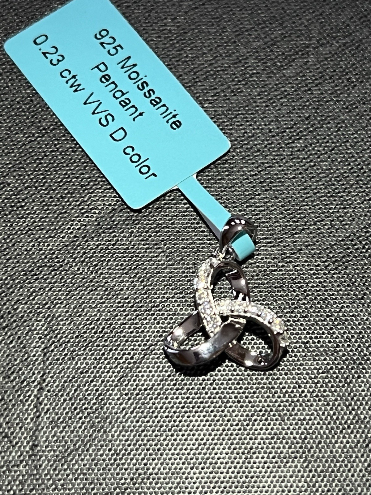 Silver Moissanite Pendant Charm Lab-Created White/Colorless Stones 925