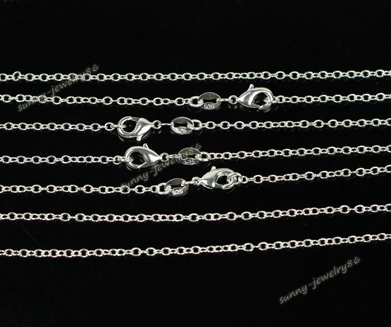 Wholesale 10pcs 2mm 925 Solid Sterling Silver Plated “O” Chain Necklace 16″-30″