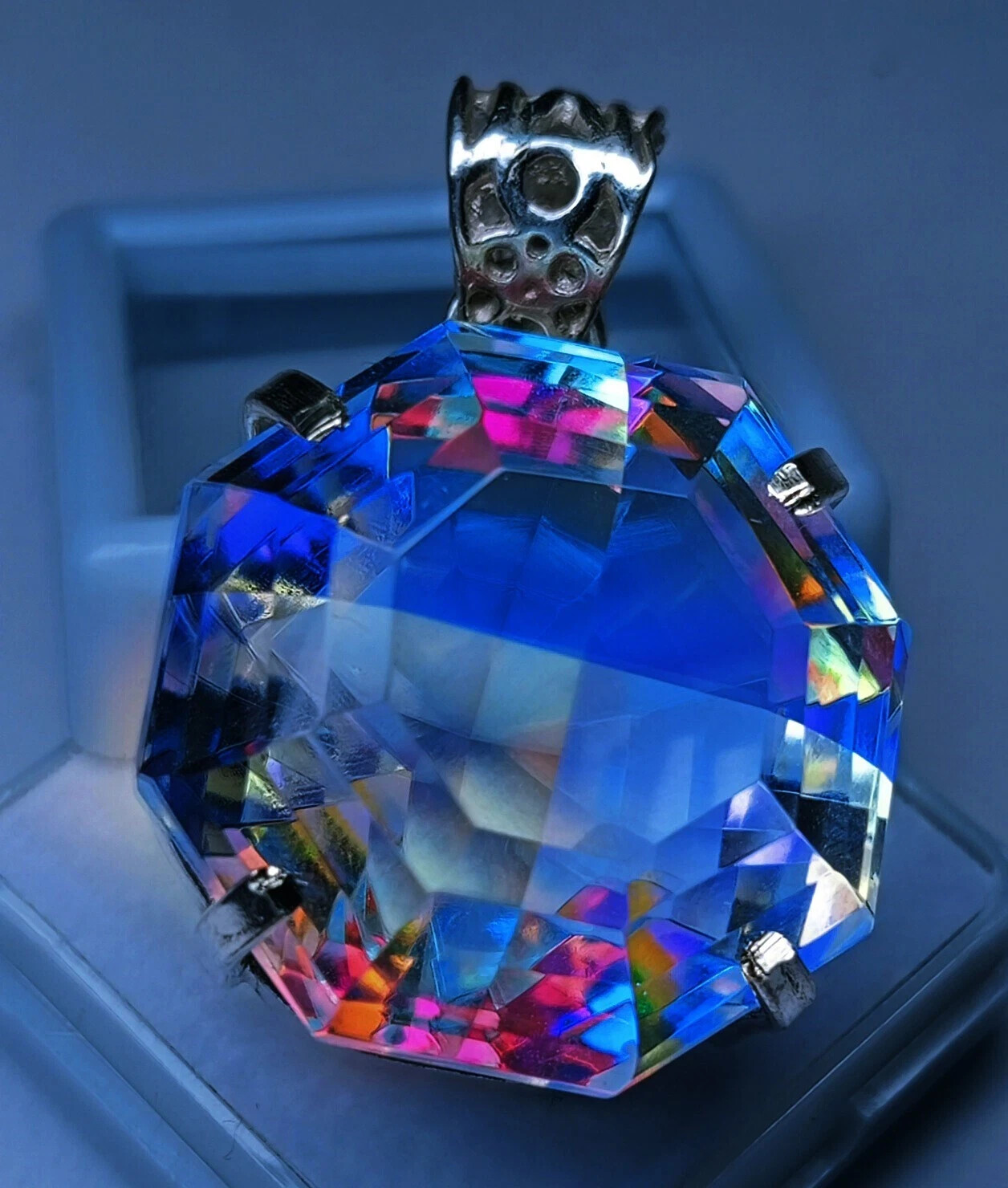 Natural Mystic Topaz Fancy Cut 78-80 Ct Loose Gemstone Pendant EGL Certified