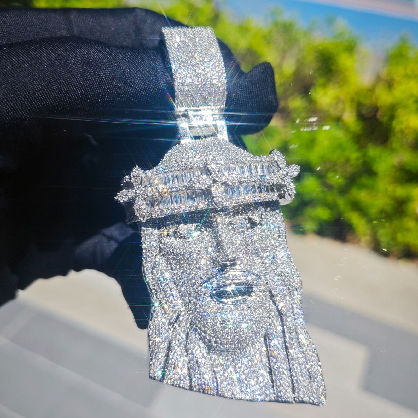 Hip Hop JESUS Pendant Necklace Gold Filled CZ Zircon Lucky Sweater Necklace Gift