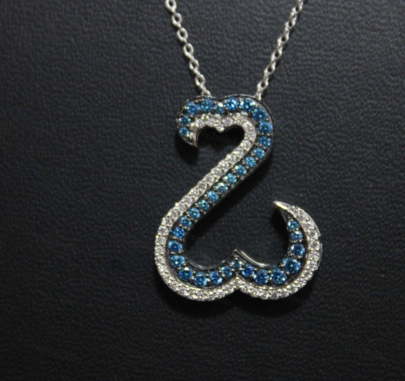 SIMULATED DIAMOND OPEN HEART COLLECTION WHITE GOLD PLATED SILVER 2.1CT PENDANT