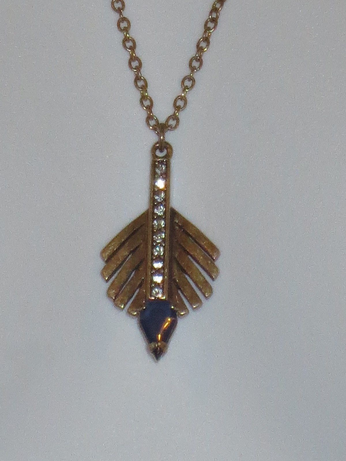 Banana Republic Feather Beaded Pendant Necklace Size One Size NWT $79.50