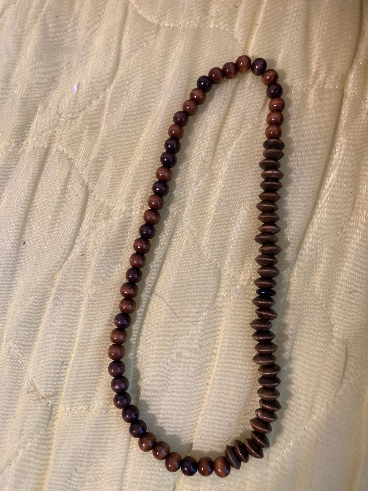 Smooth Wooden Bead 15 in Necklace and Coffee Colored Bead Necklace