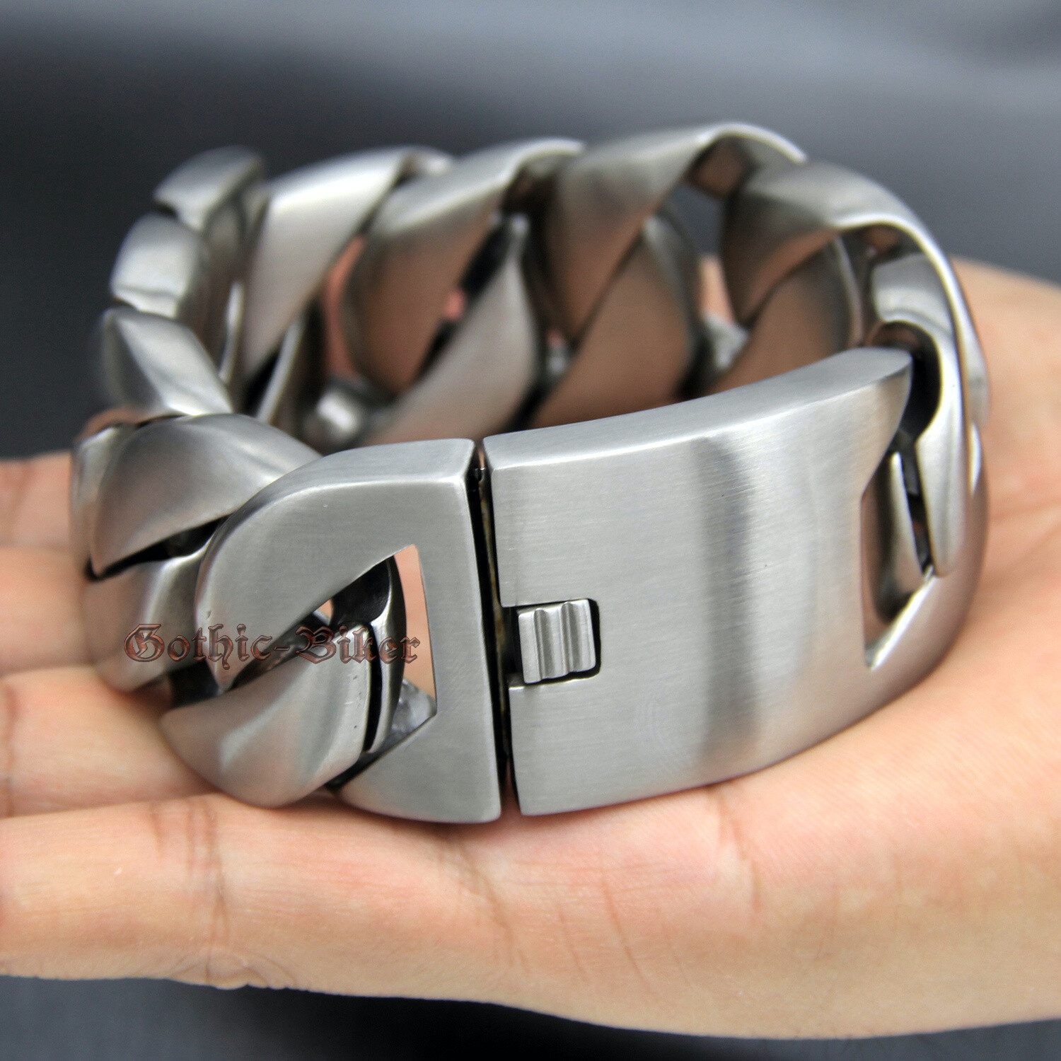 Huge Heavy Matte Brushed Stainless Steel Cuban Chain Men’s Bracelet Necklace