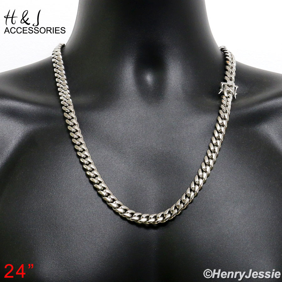 18-40″MEN Stainless Steel 10mm Silver Miami Cuban Curb Link Chain Necklace*SN154