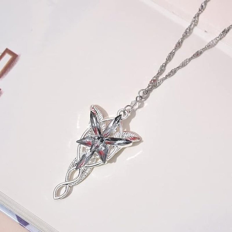 Arwen Evenstar Necklace Lord of the Ring Hobbit Pendant Necklace with Cubic Zirc