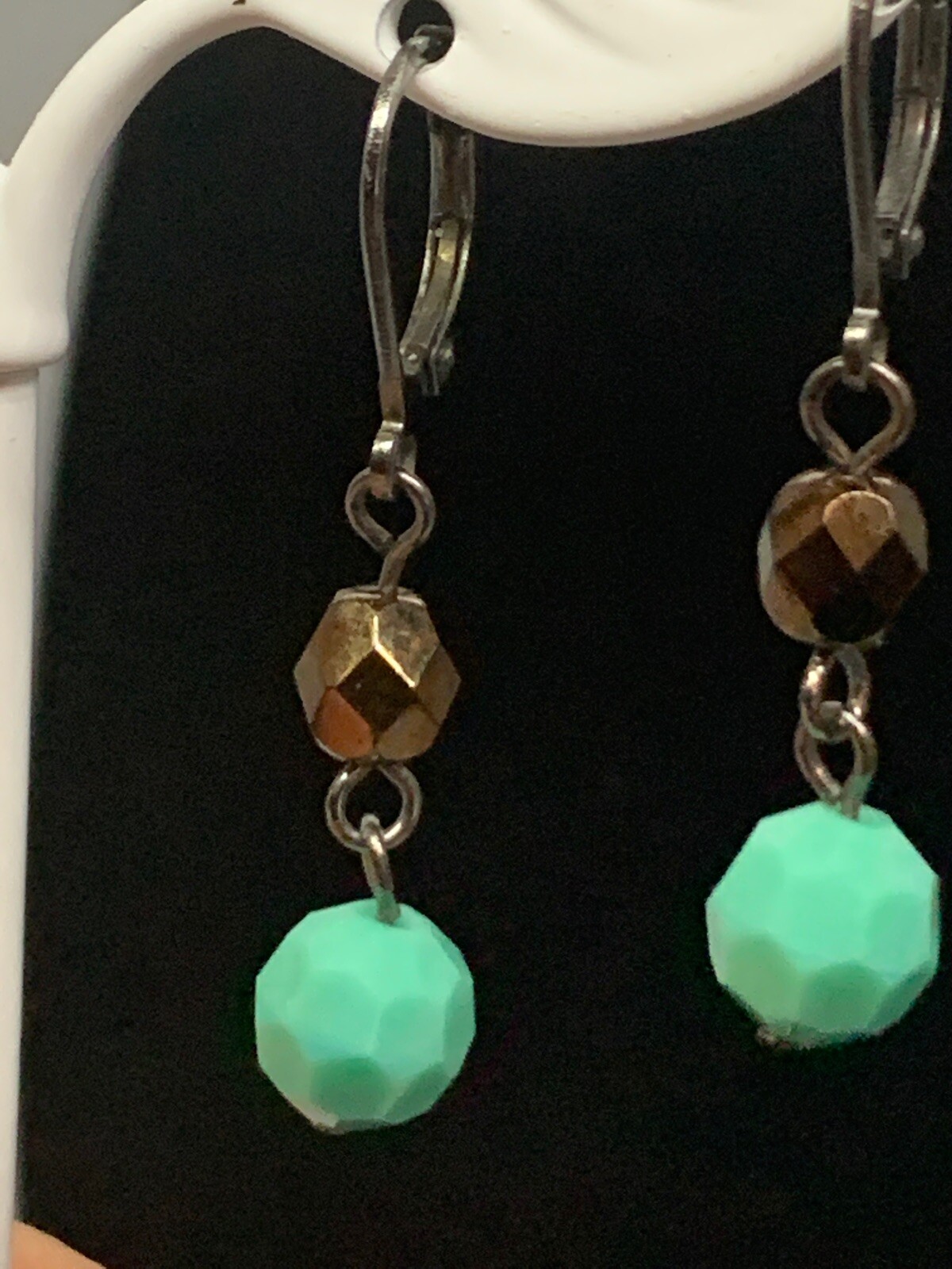 Jasper & Glass Bead Necklace Earrings Set Nickel Lead Free Made In USA Southwest
