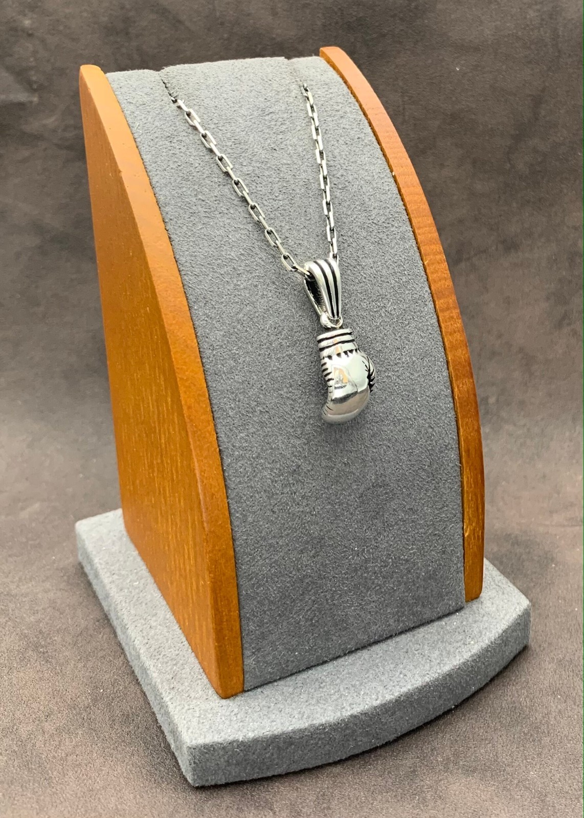 925 Sterling Silver Boxing Glove Pendant with Chain | Solid Silver Sports Theme