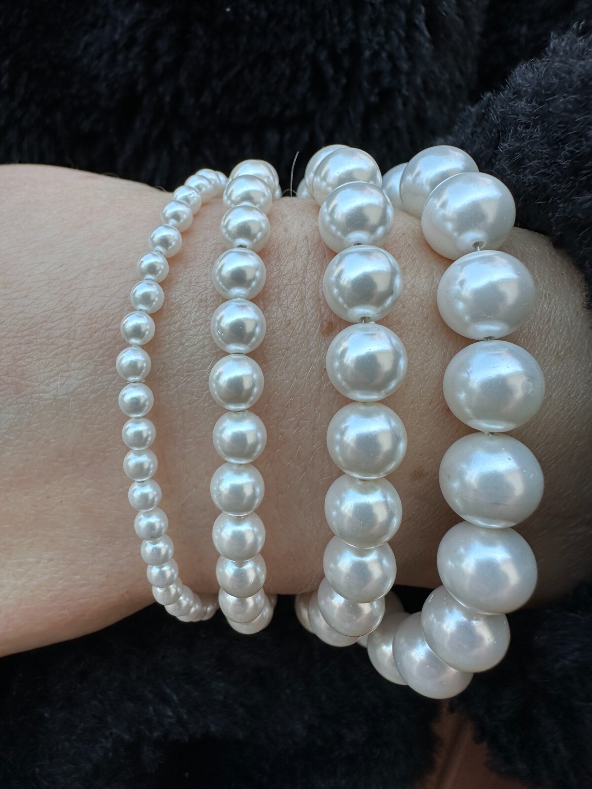 Cultured Pearl Bracelet W. Real 925 Silver Clasp For Men Women 4-10mm All Length