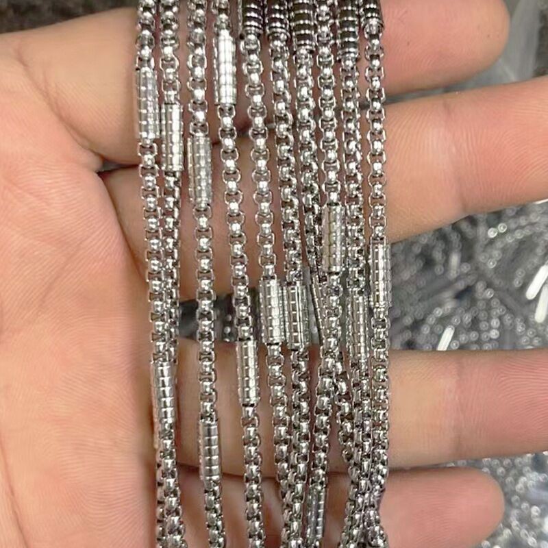 1.5/2/2.5/3mm Man’s Stainless Steel Barrel Square rolo Box Chain Necklace Link