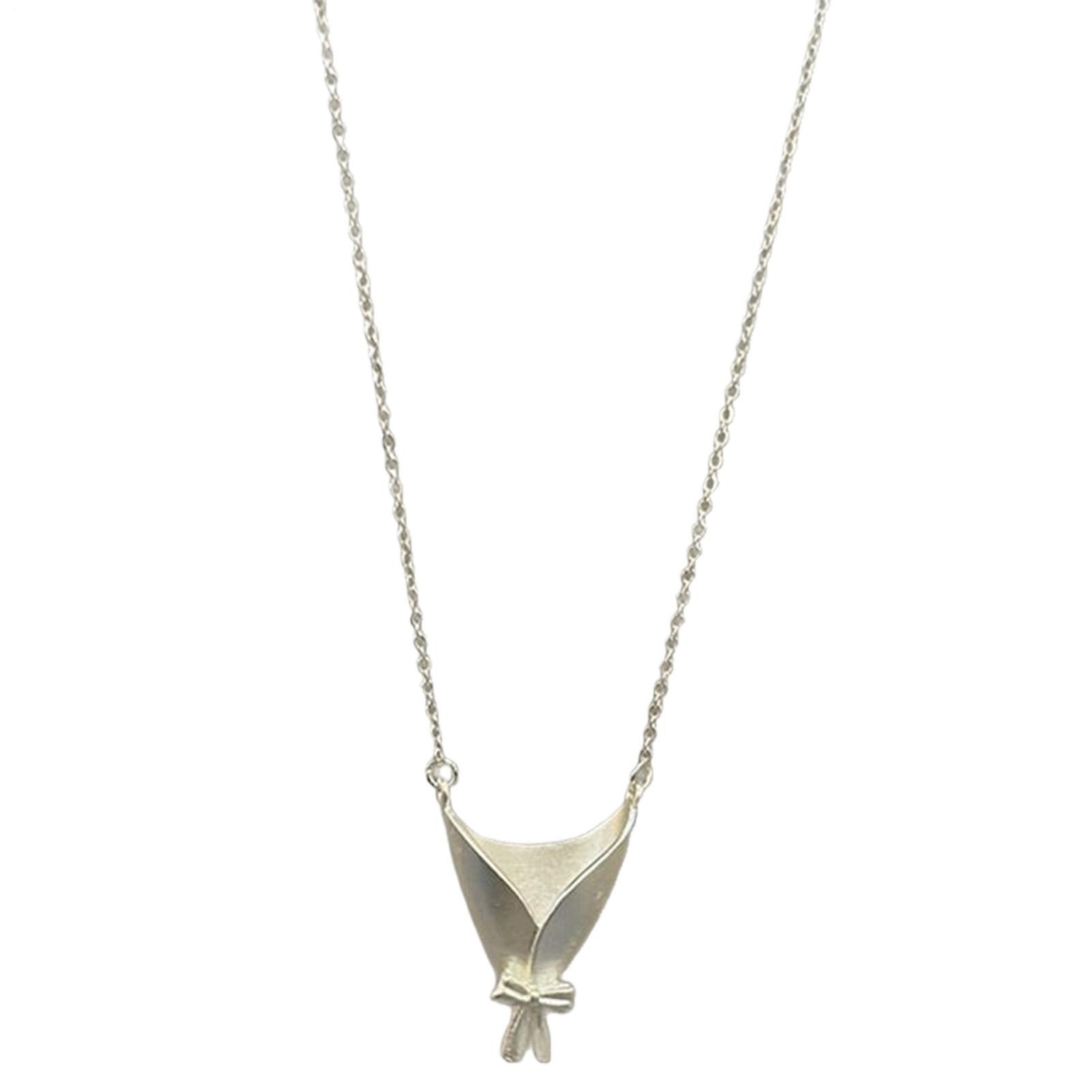 Wearable Vase Necklace for Women Artful Flower Bouquet Pendant Chain