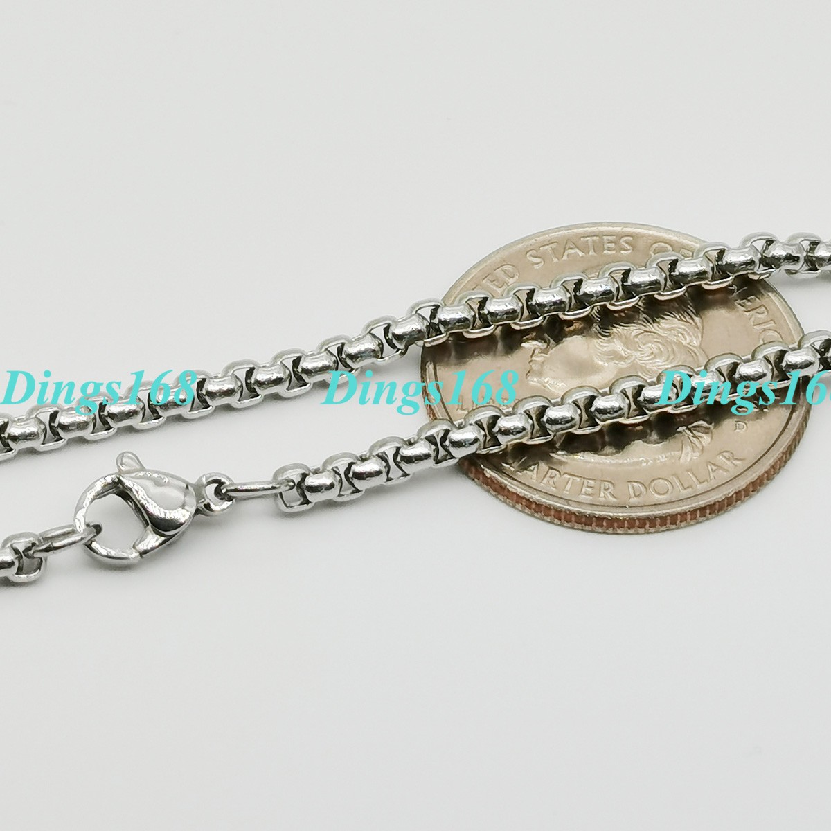 Genuine 18K White Gold Filled Tarnish-Resist 3 mm 24″ Round Box Chain Necklace