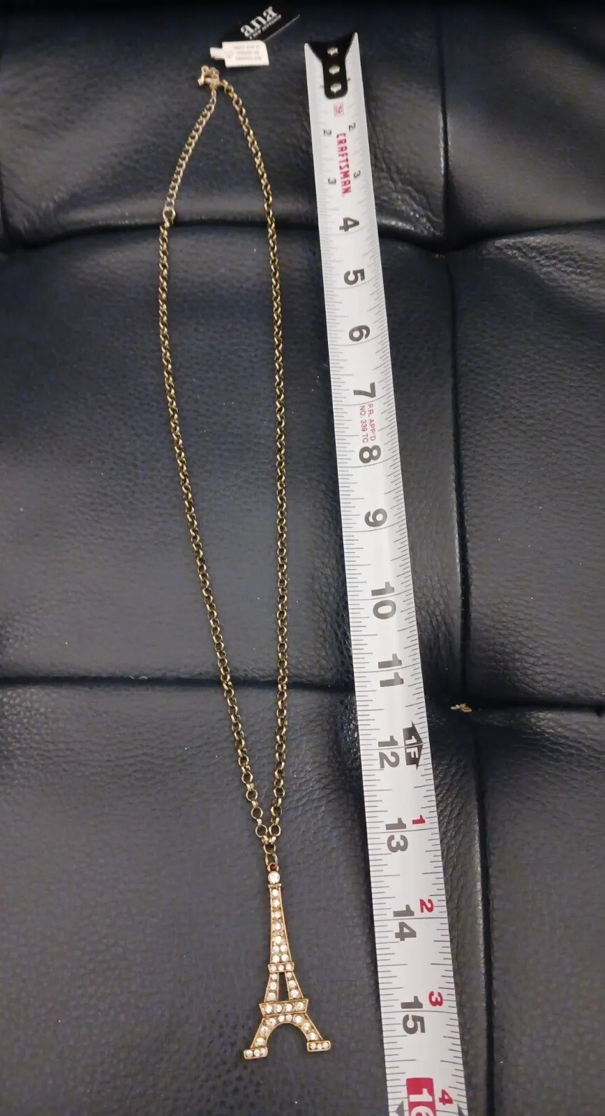 Paris! Le Tour Eiffel with Faux Diamonds Necklace by a.n.a