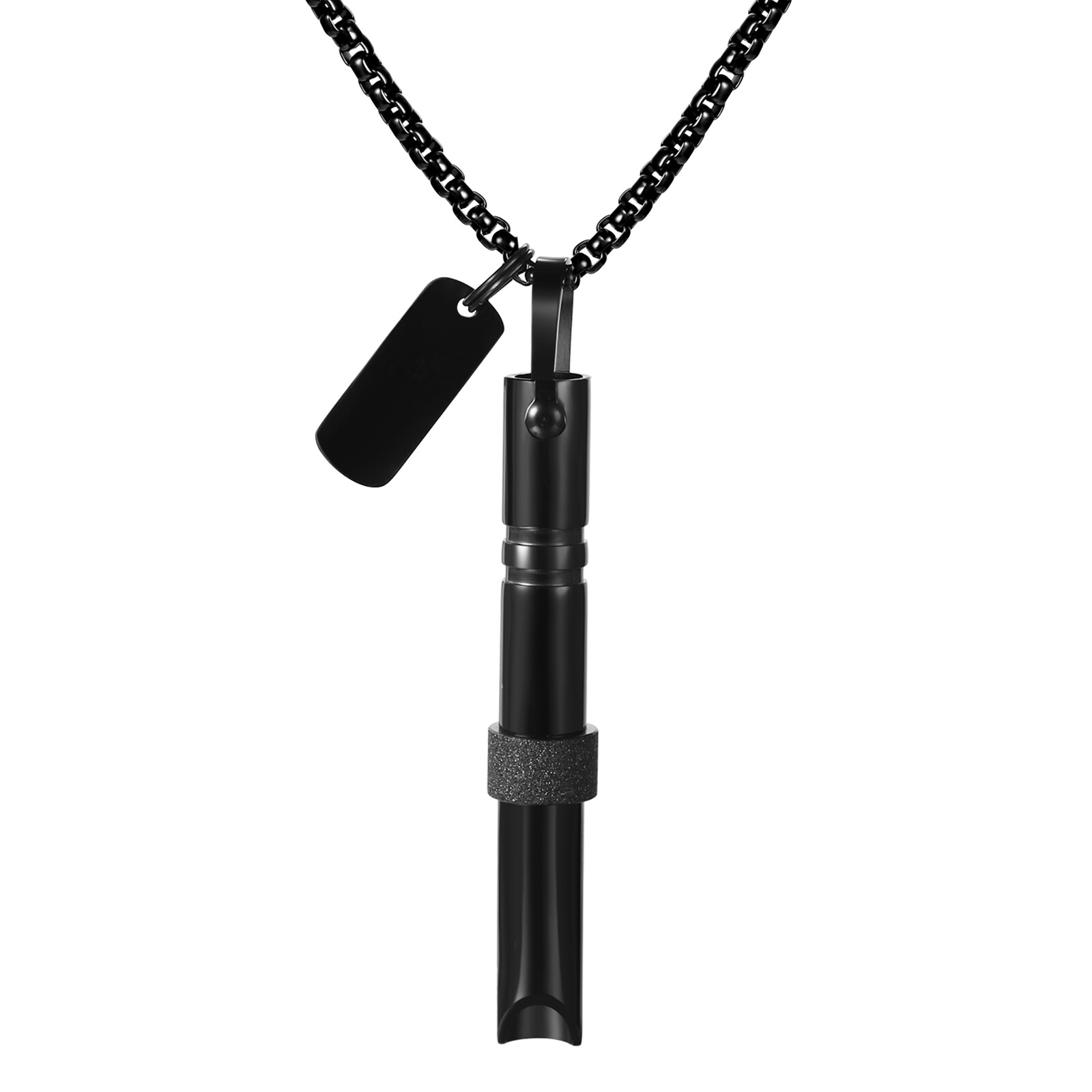 Men Women Anxiety Relief Mindful Breathing Stainless Steel Meditation Necklace