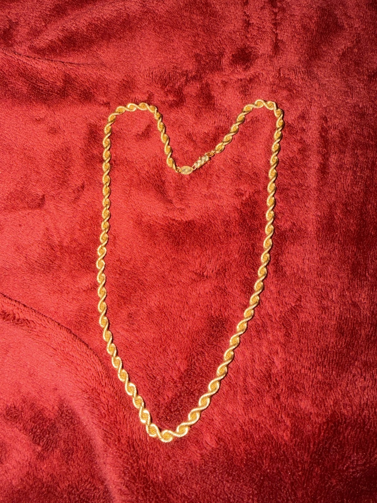 Vintage 20 Inch, 14k Solid Gold Heavy Silk Rope Necklace, 28 Grams, 4.5 Thick!