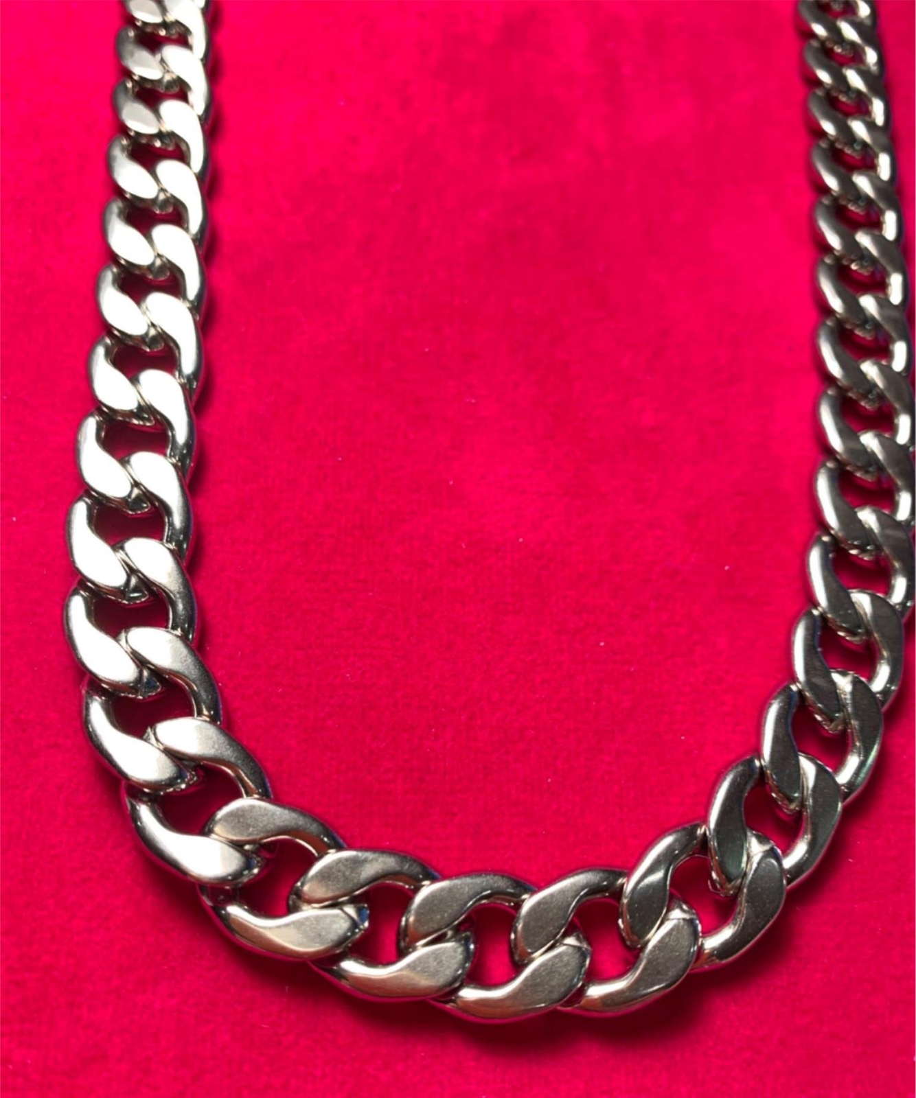 18 INCH MENS 12 MM STAINLESS STEEL SILVER PLATED CUBAN CURB CHAIN- USA SELLER