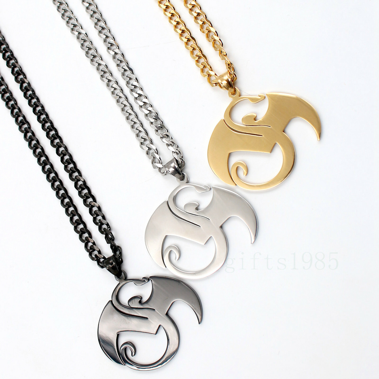 3 tone Large strange music charm S.steel pendant TECH N9NE curb box necklace