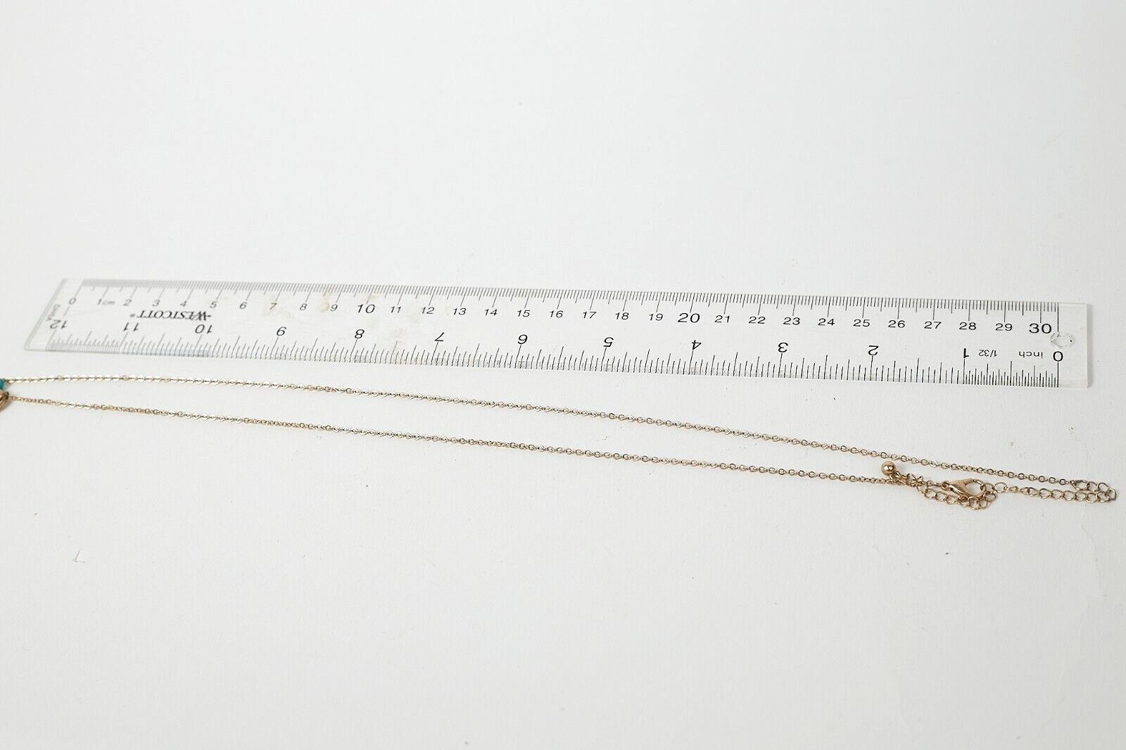 Gold Tone Open Metalwork Triple Leaf “Y” Necklace 24″ long + 3″ extender