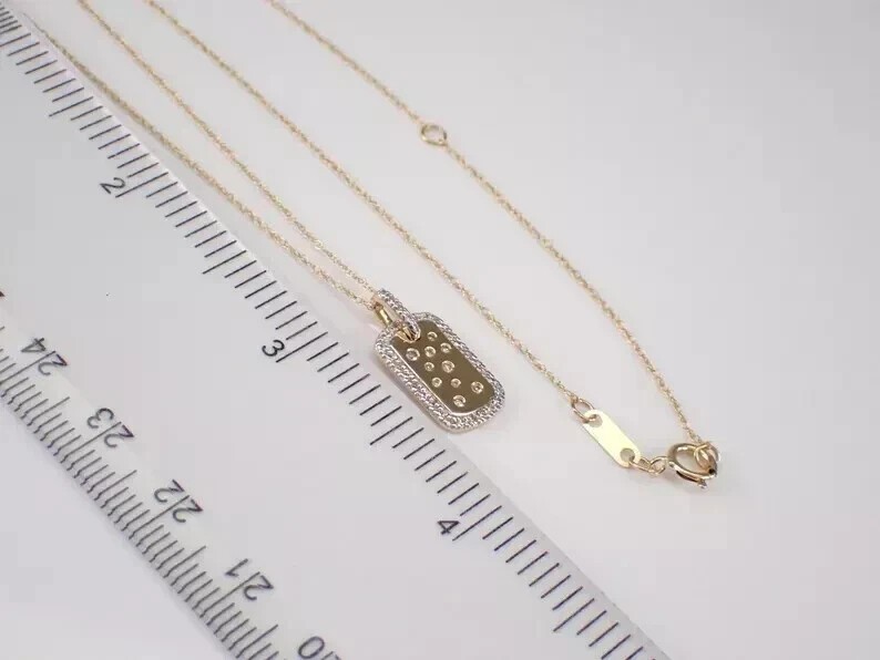 2Ct Round Cut Simulated Diamond Dog Tag Charm Pendant In 14K Yellow Gold Plated