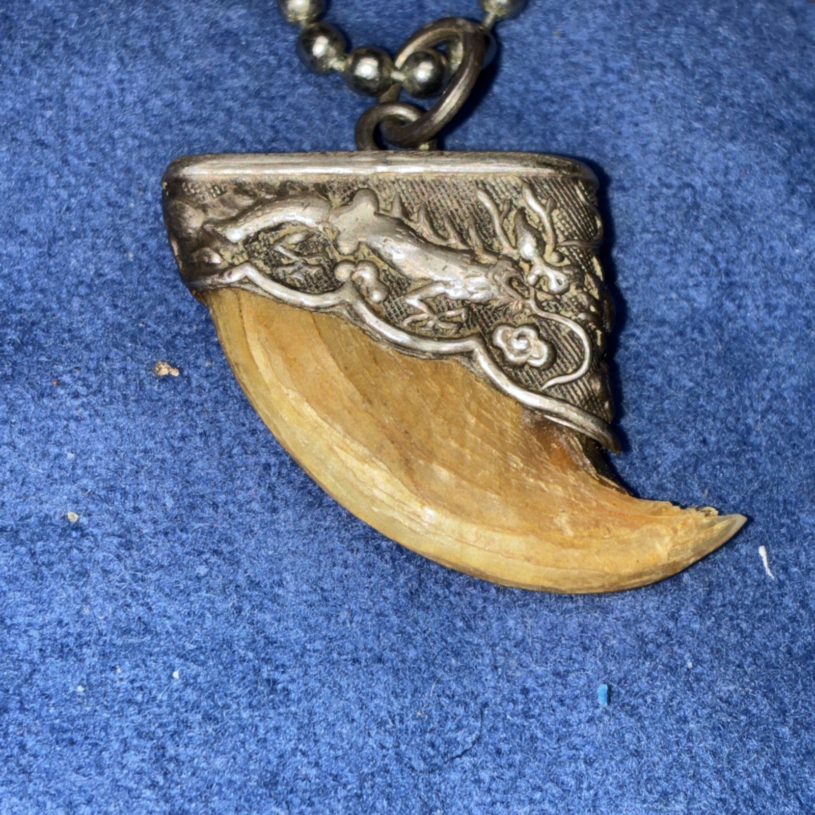 Dragon Claw Necklace Sterling Silver (950) Ornate Dragon Design On Band
