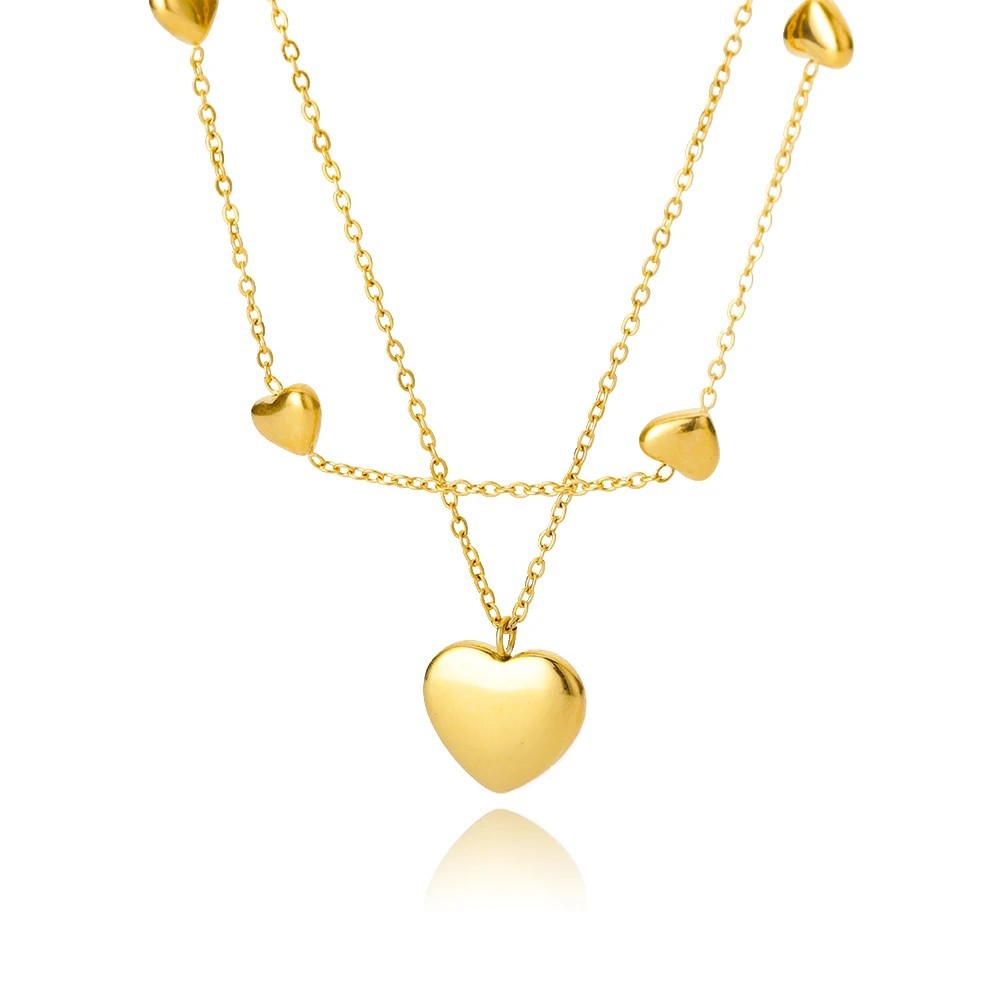 316L Stainless Steel Zircon Heart Cross Necklace for Women – Vintage Aesthetic