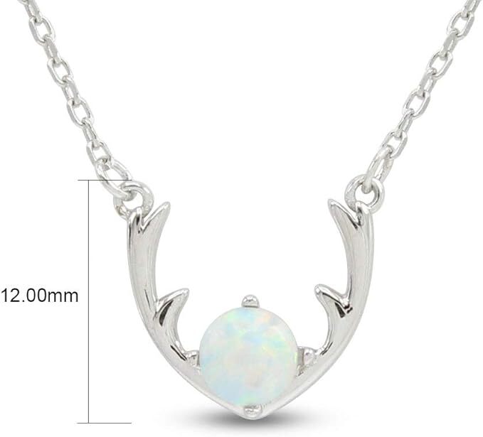 Thin Bar/Solitaire /Deer Antler/Triangle Opal Dainty Pendant Necklace Sterling
