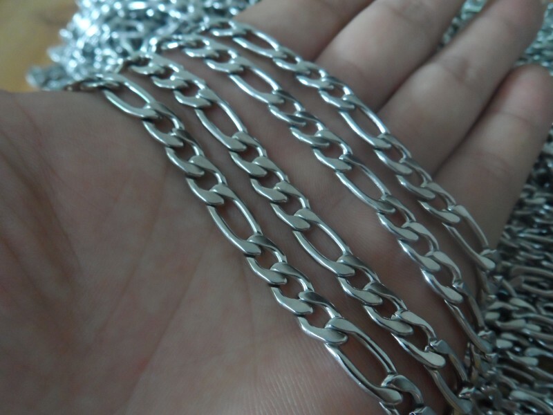 18-36” Lot 5pcs on sale 12mm Stainless steel NK Figaro Curb Link chain Necklace