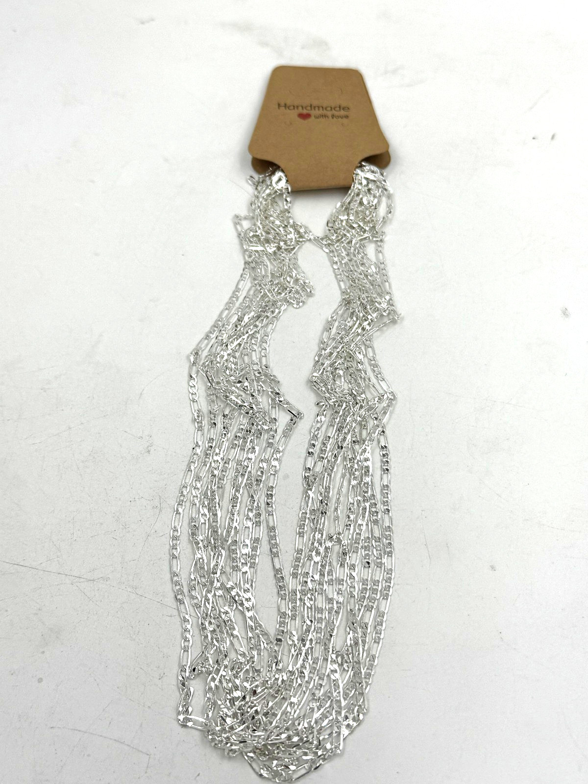 LOT OF TEN (10) Italian 2mm Figaro 20 Inch Flat Chain Necklaces Sterling Silver