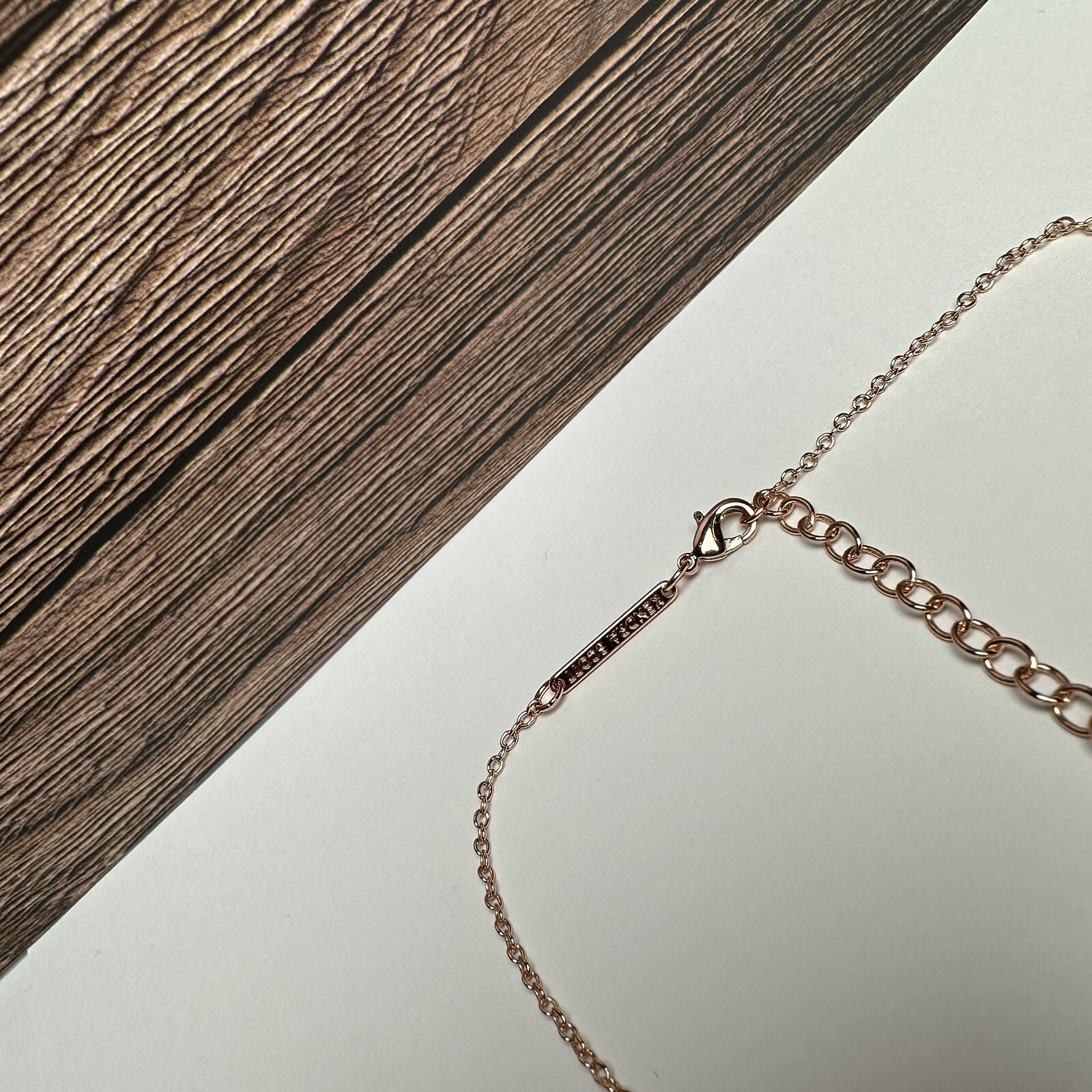 Kendra Scott Mabel Rose Gold Tone & Druzy Necklace Adjustable Length 15 – 17 In