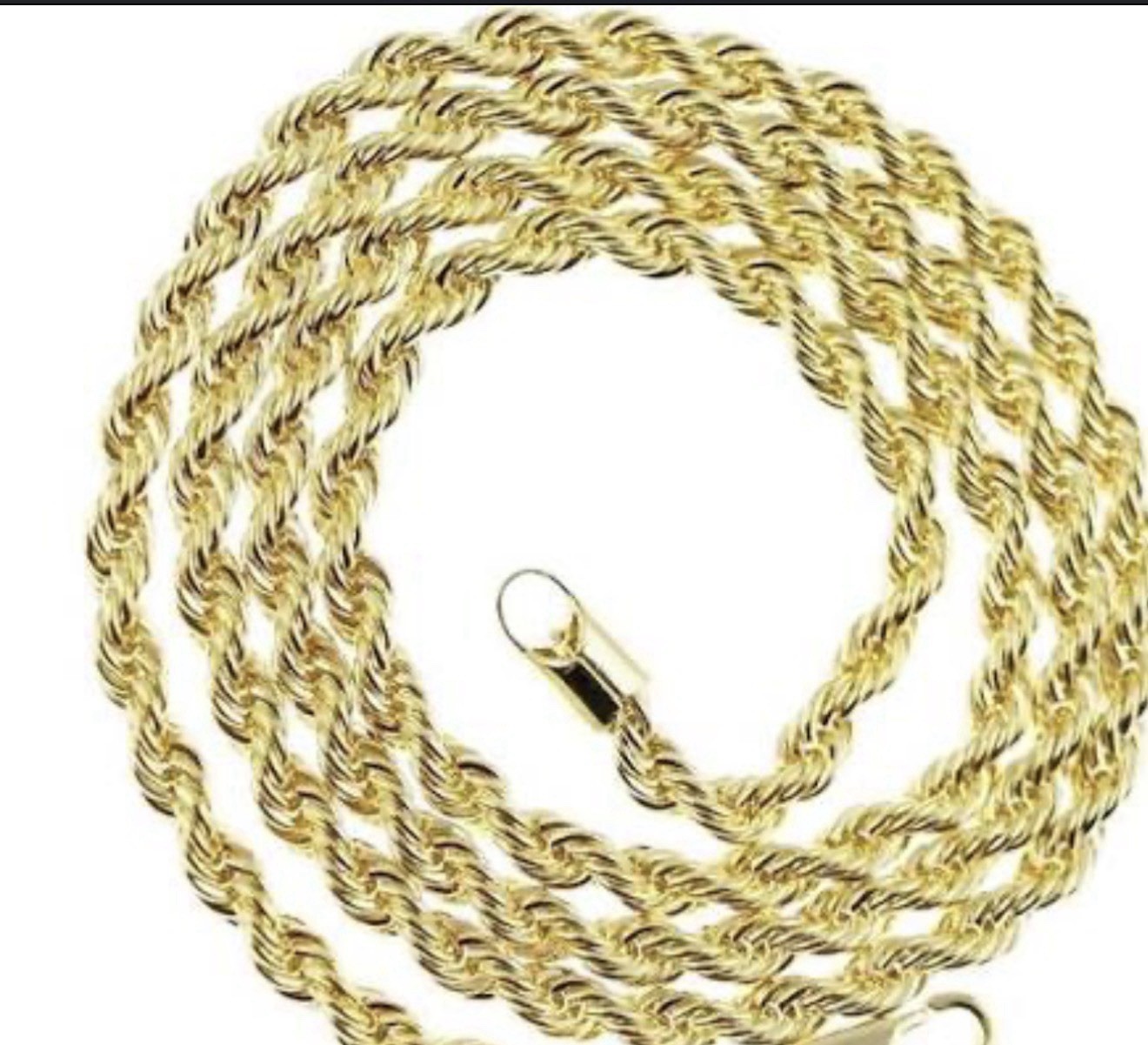 Rope Chain Solid 14kt Yellow Gold Vintage Italian Gold 24in 3.8mm